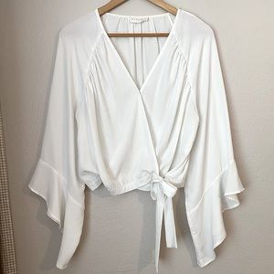 White cross front blouse